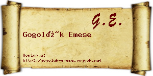 Gogolák Emese névjegykártya
